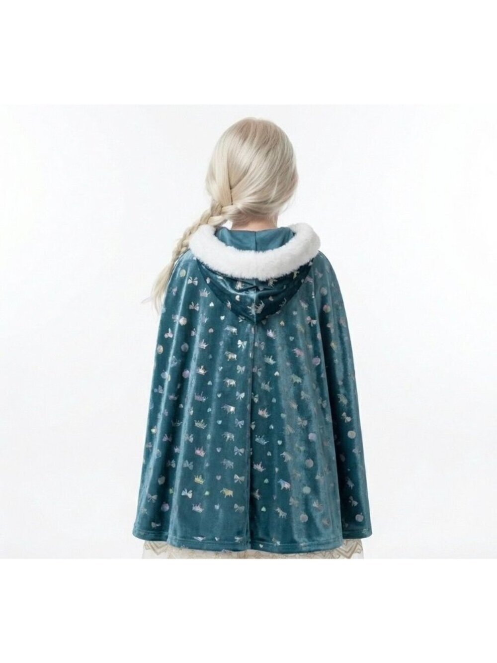 Girls Elsa Frozen Princess Costume Dress Set Teal Cream Velvet Tulle Birthday